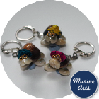 Mini Cowry Turtle Key Rings